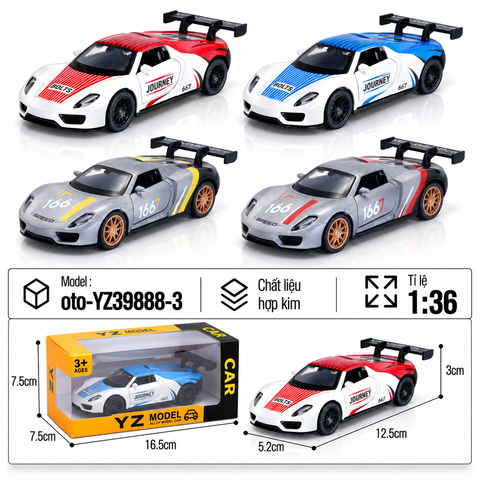 Mô Hình xe oto Porsche 918 Weissach hợp kim , tỉ lệ 1:36 - Dài 12.5cm - rộng 5.2cm - cao 3cm - SKU : oto-YZ39888-3 - ( Vat : 103-01-35 )