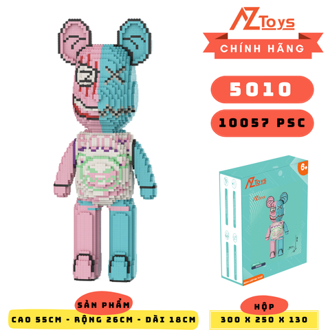 LG - 5010 - Bearbrick Hồng Xanh 55cm - Sỉ Lẻ 143k - Sỉ Thùng 135k - Thùng 12 con - Ship từ kho Hà Nội