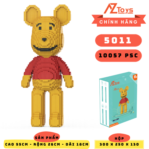 LG - 5011 - Bearbrick Gấu Pooh 55cm - Sỉ Lẻ 143k - Sỉ Thùng 135k - Thùng 12 con - Ship từ kho Hà Nội