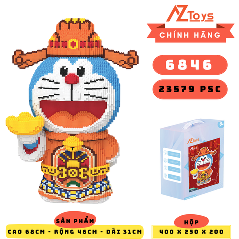 LG - 6846 - Doraemon Thần Tài 68cm- Sỉ Lẻ 325k- Sỉ Thùng 297k - Thùng 6 con - Ship từ kho Hà Nội
