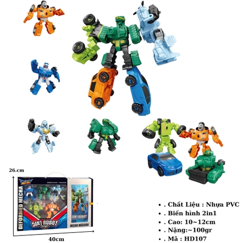 Đồ Chơi Oto Robot Biến Hình 5in1. SKU: HD107 - K86-T2-S7-8