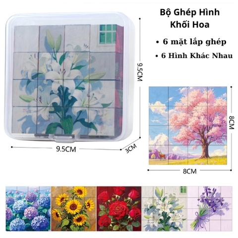 Đồ chơi khối gạch từ tính - hoa . Dài 8cm - cao 8cm - nặng : 100gram - Hộp Nhựa . SKU : ht62