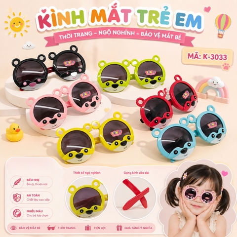 Kính mắt trẻ em dễ thương - SKU :  K-3033 - (VAT: 2012-01-6) - K1-T3-S9