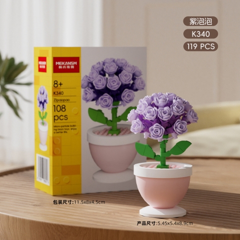 Combo 2 Hộp Lắp Ghép Hoa Bong bóng - 108 hạt - Full Box - Sku : LG-K340-C - (VAT 001-C2-11) - K97-T2-S6