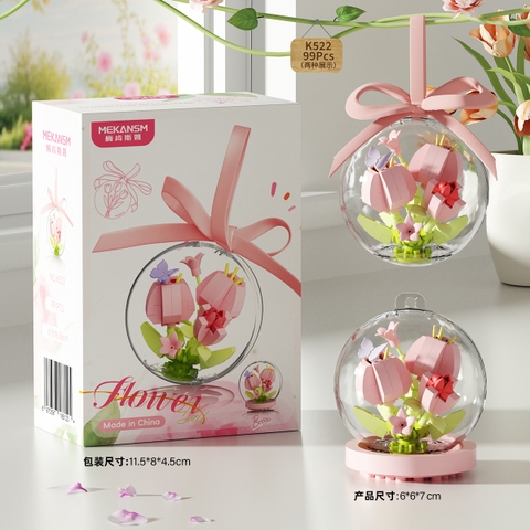 Bộ Lắp Ghép Quả Cầu Hoa Tulip. SKU: LG-K522 (VAT 001-06-11) -K103-T1-S12 (K3-T2-S5)