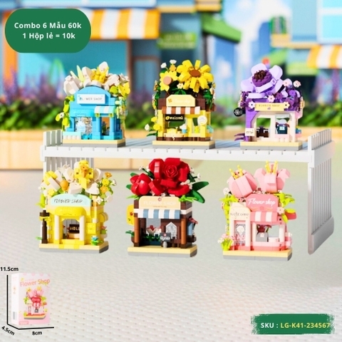 Đồ Chơi Lắp Ghép Combo 6 Mẫu Lego Cửa Hàng Hoa ( Combo 6 mẫu Giá 60k  / Tính lẻ là 1 Mẫu = 10k ) - Full Box - Sku : LG-K41-234567