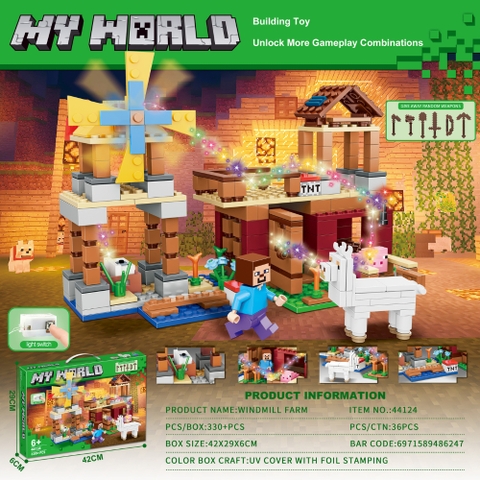 Đồ Chơi Lắp Ghép Lego My world minecraft - 330 hạt - Full Box - Sku : LG-44124 ( VAT 001-14-30) K95-T1