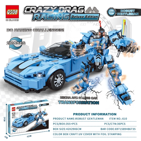 Đồ Chơi Lắp Ghép Lego ( 2 in 1 ) Xe và robot - 355 hạt - Full Box - Sku : LG-610 (VAT 001-08-50) - K90-T3-S1