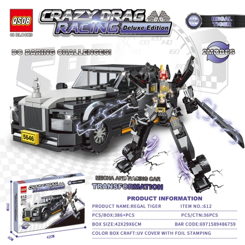 Đồ Chơi Lắp Ghép Lego ( 2 in 1 ) Xe và robot - 386 hạt - Full Box - Sku : LG-612 (VAT 001-08-50) - K127-T3-S11