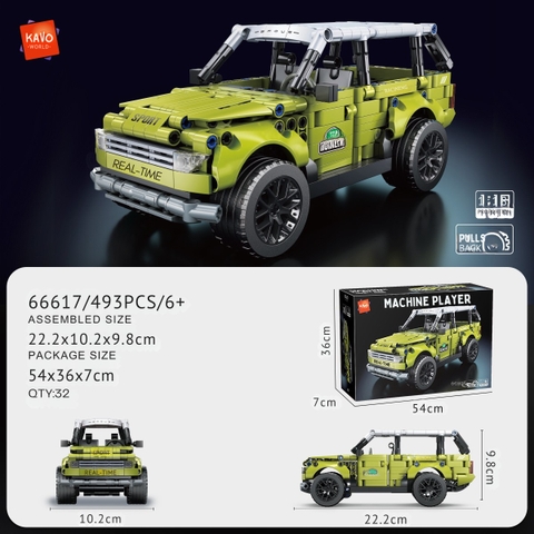 Lắp ghép xe ô tô Land-Rover tỷ lệ 1:18. Có 493pcs. Sku: LG-66617 ( VAT 001-07-100 ) K99-T4-S6,S7