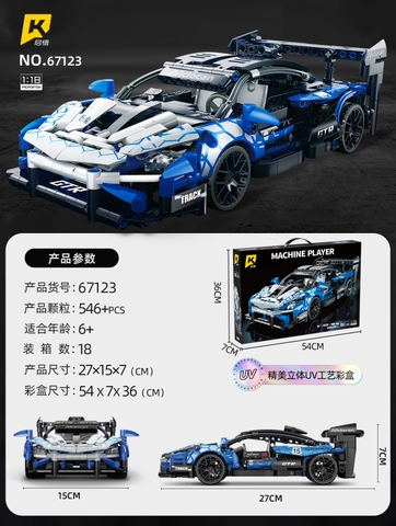 Lắp ghép xe ô tô McLaren Senna Blue tỷ lệ 1:18. 548pcs. Sku: LG-67123 ( VAT 001-07-100 ) K98-T4-S6,S7