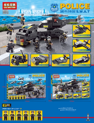 Bộ Lắp Ghép Xe Cảnh Sát Đặc Nhiệm 343pcs. SKU: LG-8550 (VAT 001-22-75) - K91-T1-S3-4