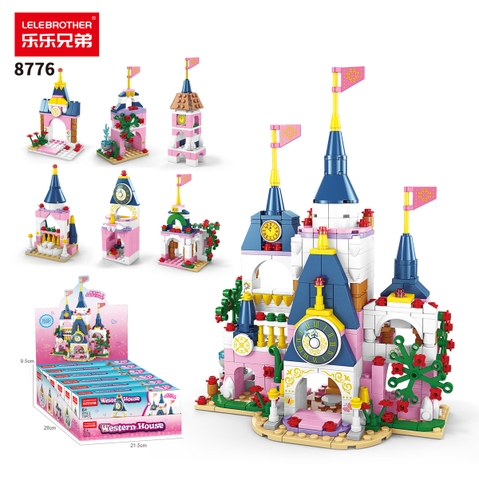 ( Giá 1 con - Bộ 6 con - Đặt Số Lượng 6 ) Bộ Lắp Ghép Toà Lâu Đài 6in1 447pcs. SKU: LG-8776 (VAT 001-12-11) - K98-T1-S1