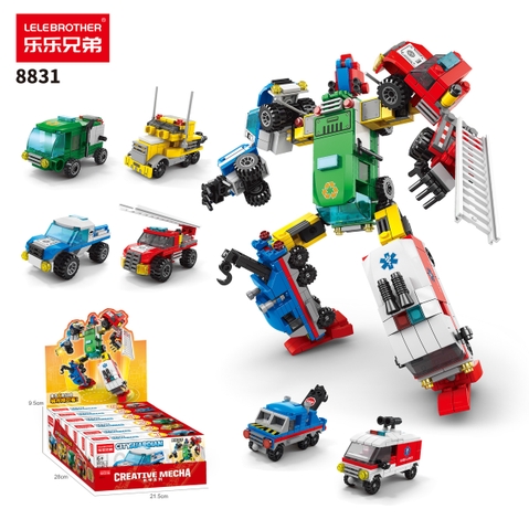 ( Giá 1 con - Bộ 6 con - Đặt Số Lượng 6 ) Bộ Lắp Ghép Robot Phương Tiện 6in1 503pcs. SKU: LG-8831 (VAT 001-07-11) - K86-T1-S5