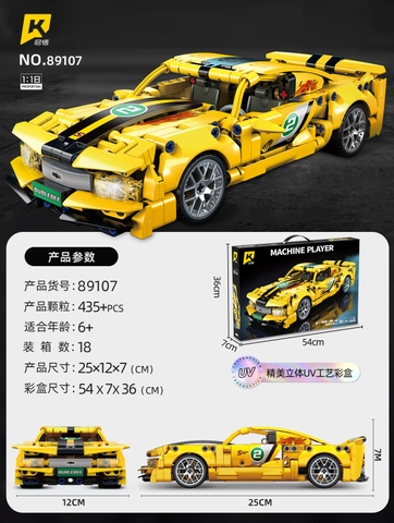 Lắp ghép xe ô tô Bumble-bee (pull-back) tỷ lệ 1:18 .  451 pcs. Sku: LG-89107 ( VAT 001-07-100 ) K121-T4-S1,2