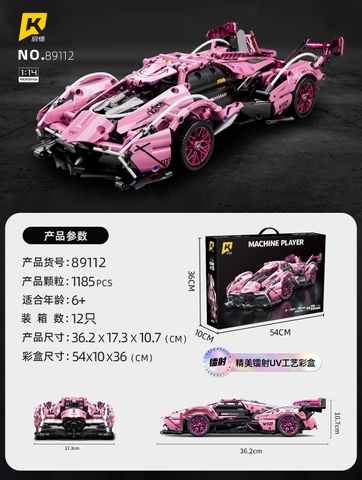 Lắp ghép xe ô tô Pink V12 (static) tỷ lệ 1:14 . 1185 pcs. Sku: LG-89112 ( VAT 001-07-200 ) K99-T4-S1,2