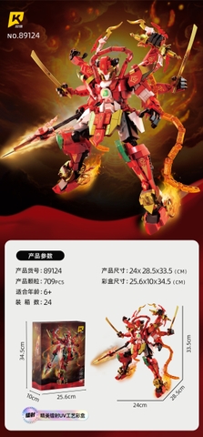 Lắp ghép Natra Nezha (glow parts) . 709 pcs. Sku: LG-89124 ( VAT 001-21-150 )K97-T4-S7