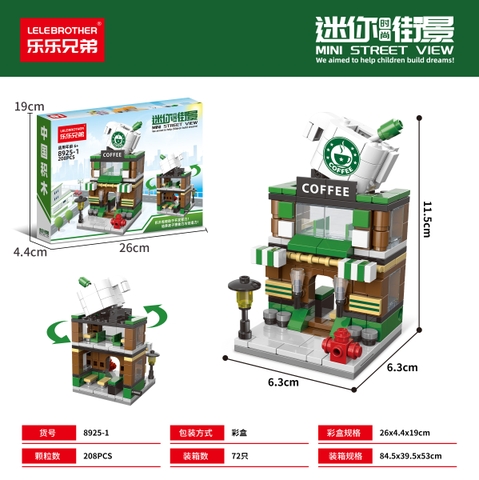 Bộ Lắp Ghép Mô Hình Cảnh Đường Phố- Cửa Hàng Starbucks 190pcs. SKU: LG-8925-1 (VAT 001-11-30) - K107-T1-S10