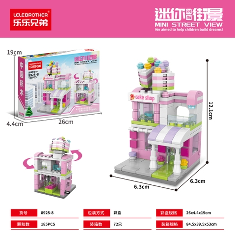 Bộ Lắp Ghép Mô Hình Cảnh Đường Phố-Cửa Hàng Bánh Ngọt 185pcs. SKU: LG-8925-8 (VAT 001-11-30) - K106-T2-S6