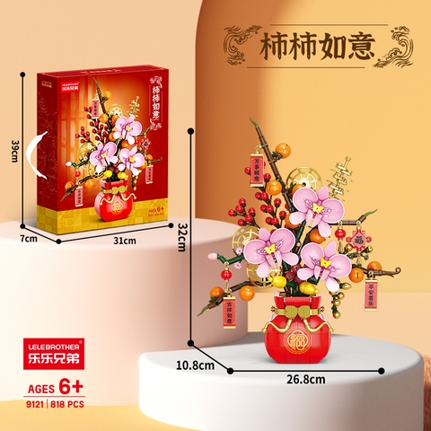 Bộ Lắp Ghép Lọ Hoa Đào Quất 818pcs. LG-9121 (VAT 001-06-100) - K127-T2-S9