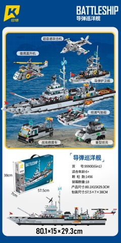 Lắp ghép phương tiện chiến đấu Missile Cruiser .1456 pcs . Sku: LG-99900 ( VAT 001-22-150 ) K132-T4-S1,S2