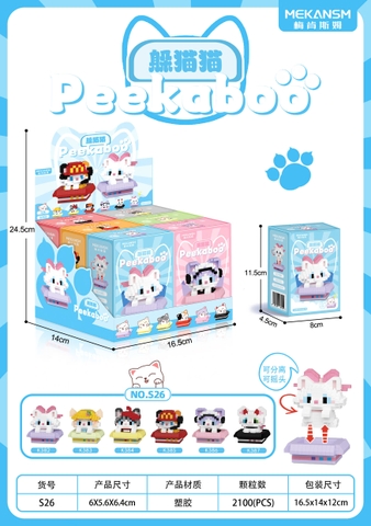 Combo 6 Bộ Lắp Ghép Mèo Peekaboo. SKU: LG-S26  - (VAT 001-C6-60) - K95-T1-S6-7