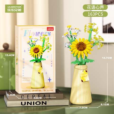Bộ Lắp Ghép Bình Hoa Các Mẫu 163pcs. SKU: LG-W1007-06 (VAT 001-06-11) - K134-T4-S6