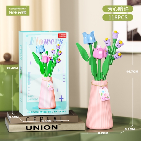 Bộ Lắp Ghép Bình Hoa Các Mẫu 118pcs. SKU: LG-W1007-08 (VAT 001-06-11) - K134-T4-S8