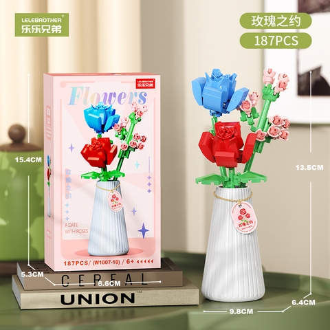 Bộ Lắp Ghép Bình Hoa Các Mẫu 187pcs. SKU: LG-W1007-10 (VAT 001-06-11) - K134-T4-S10
