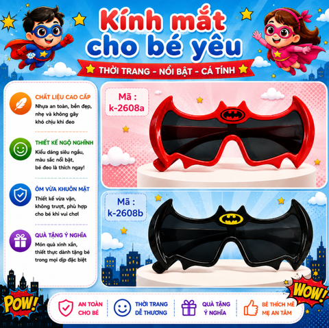 Kính mắt trẻ em dễ thương - SKU :  K-2608 - (VAT: 012-01-45*)