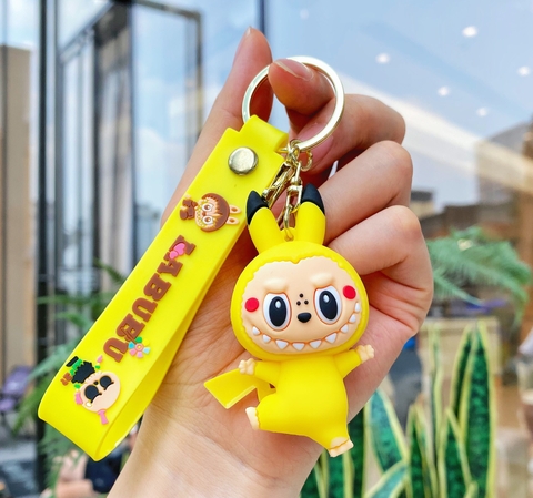 Móc Khóa labubu cosplay pikachu - Dây móc dài : 10cm - Mô Hình Cao : 7cm - Nặng 50gram - Bọc Túi K79-T8-S5