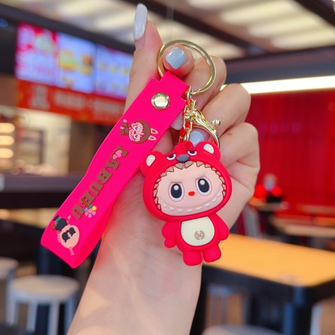 Móc Khóa labubu gấu dâu - Dây móc dài : 10cm - Mô Hình Cao : 6cm - Nặng : 50gram - No Box : bọc túi OPP K76-T3-S4