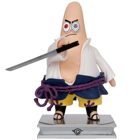 Mô hình Patrick Star Cosplay Sasuke - Cao 14cm - nặng 230gram - Phụ kiện : có đế đi kèm + Kiếm - Có Box + Bọc túi nilon - Figure Naruto - Có Hộp Màu