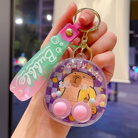 Móc Khóa Bấm capybara màu tím - Dài 7.7cm , Rộng 4.7cm - Nặng 50gram - SKU : moc288c -  K75-T3-S12