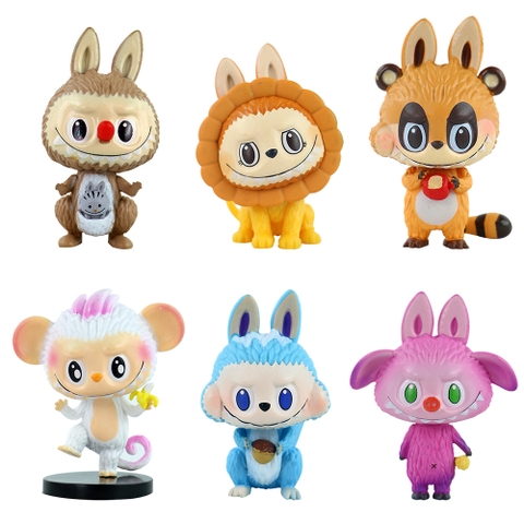 ( Giá 1 con - Bộ 6 con - Đặt Số Lượng 6 ) - Hàng Cao Cấp - Mô hình labubu bộ 6 labubu động vật bản A - cao 7cm - Nặng 300gram - Bọc Túi - Hộp Màu -(VAT : G873-78)- K32-T1-S1