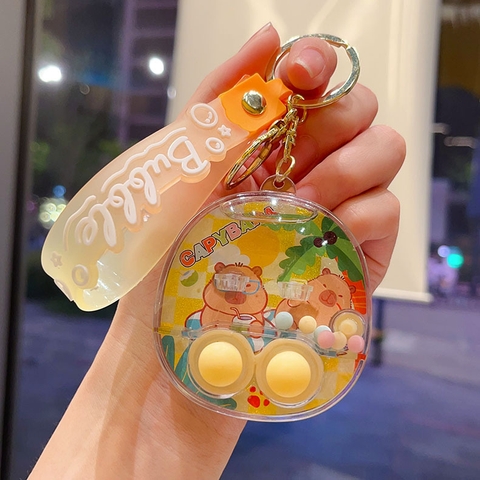 Móc Khóa Bấm capybara màu vàng - Dài 7.7cm , Rộng 4.7cm - Nặng 50gram - SKU : moc288d -  K75-T2-S12