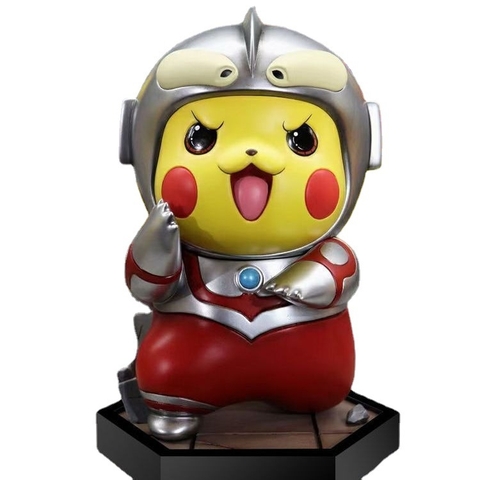Mô Hình Pokemon pikachu cosplay Ultra Man dáng đứng - Cao 10cm - nặng 300gram - Figure pokemon - No box - K9-T2-S8
