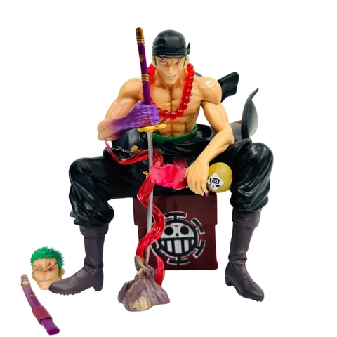 Mô Hình OnePiece Zoro cầm kiếm enma ngồi - Cao 15cm - nặng 300gram - Phụ kiện : 2 đầu + 1 kiếm + thùng gỗ ngồi , Figure OnePiece - NoBox - SKU : op329b ( VAT : 002-01-60 ) - K29-T2-S11