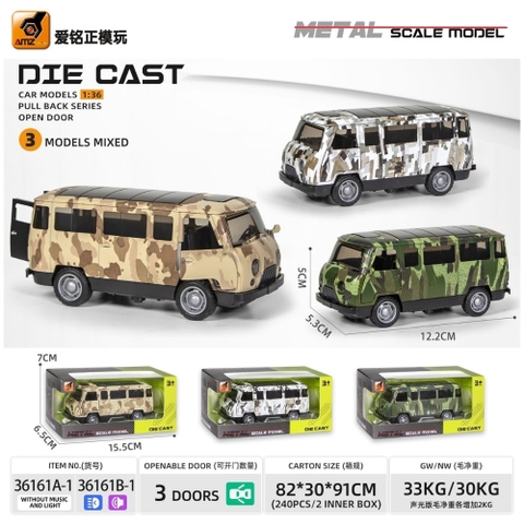 Mô Hình xe oto hợp kim , tỉ lệ 1:36 - Dài 12.2cm - rộng 2.3cm - cao 5cm - K56-T1-S1-2-3 SKU: oto-36161A ( VAT 003-01-35 )