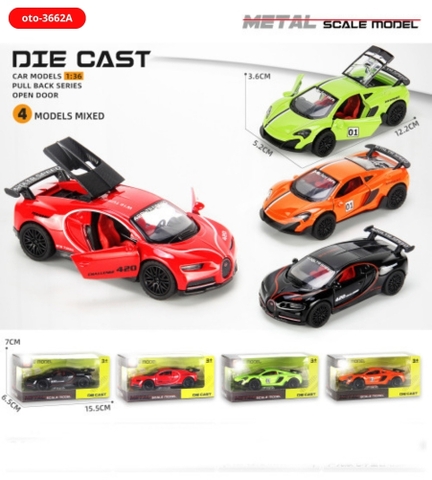 Mô Hình xe đua chất liệu hợp kim , tỉ lệ 1:36 - Dài 12.2cm - rộng 5.2cm - cao 3.6cm - SKU : oto-3662A - ( Vat : 003-01-35 )