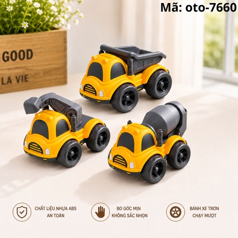 Xe công trình chất liệu nhựa đặc ( bán ngẫu nhiên - Mua số lượng 12 tặng hộp trưng bày - SKU : oto-7660 - (VAT: 103-02-7) - K7-T3-S9-10