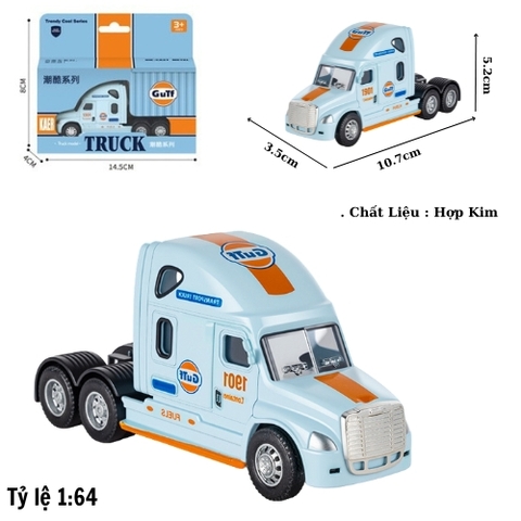 Mô Hình Xe Đầu Kéo Màu Xanh , tỉ lệ 1:64 Hợp kim- Dài 10.7cm - rộng 3.5cm - cao 5.2cm - FULL BOX : box màu SKU : oto-92176-2 - ( VAT DC002 ) - K82-T2-S4