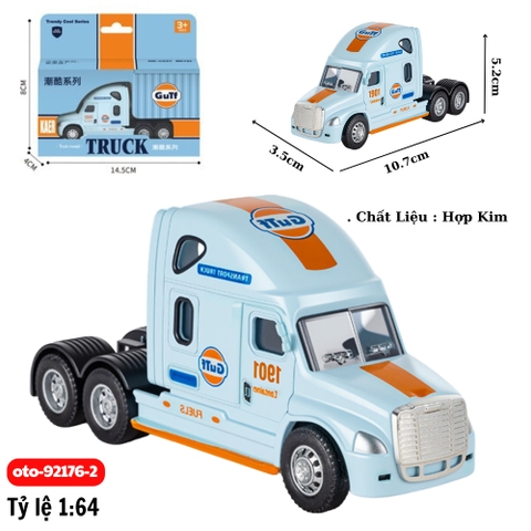 Mô Hình Xe Đầu Kéo Màu Xanh , tỉ lệ 1:64 Hợp kim- Dài 10.7cm - rộng 3.5cm - cao 5.2cm - FULL BOX : box màu SKU : oto-92176-2 - ( VAT DC002 ) - K82-T2-S4