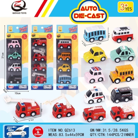 Mô Hình 1 vỉ 4 Xe Tổng Hợp - Cao 32cm - Ngang 10cm - Vỉ Nhựa SKU : oto-QZ613 - ( Vat : 003-03-50 )