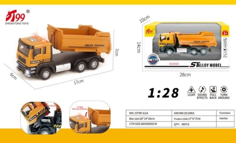 Mô Hình Xe Tải chở vật liệu , tỉ lệ 1:28 , chất liệu hợp kim - Dài 17cm - rộng 6cm - cao 7cm - SKU : oto-ST99-G1A - ( Vat : 003-02-100 ) - K83-T2-S2