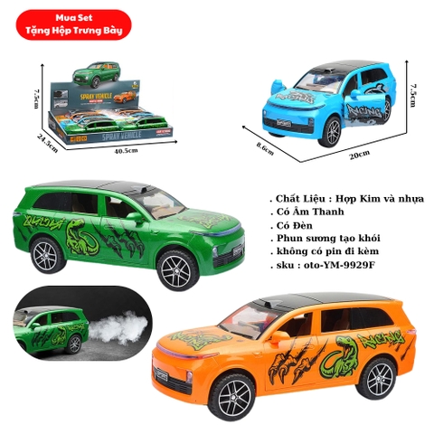 Mô Hình xe thể thao phun khói nhiều màu sắc . Có âm thanh - Dài 20cm - rộng 8.6cm - cao 7.5cm - FULL BOX : box màu SKU : oto-YM-9929F - ( VAT : DC00 ) (T4)