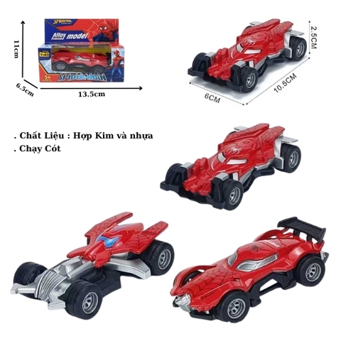 Mô Hình 3 Loại xe người nhện, chất liệu hợp kim và nhựa - Dài 10.5cm - rộng 6cm - cao 2.5cm - SKU : oto-YM968785