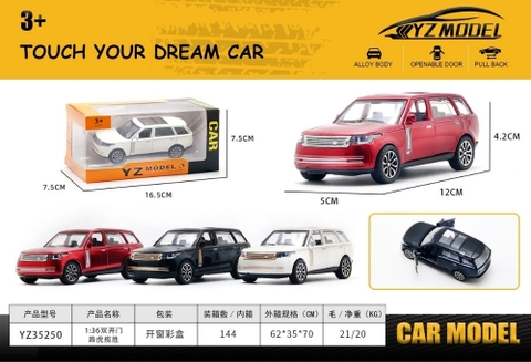 Mô Hình xe Oto Range Rover hợp kim , tỉ lệ 1:36 - Dài 12cm - rộng 5cm - cao 4.2cm - SKU : oto-YZ35250 - ( Vat : 003-01-35 )- K57-T2-S1-2-3