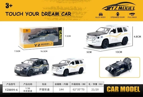 Mô Hình xe Oto  land cruise hợp kim , tỉ lệ 1:36 - Dài 13cm - rộng 5cm - cao 4.8cm - SKU : oto-YZ8899-6 - ( Vat : 003-01-35 )
