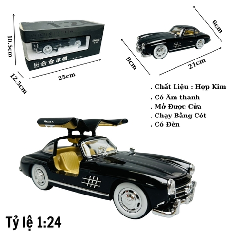 Mô Hình Xe mẹc cổ màu đen 1:24 Hợp kim - Có tiếng - đèn pha sáng - Dài 21cm - rộng 8cm - cao 6cm - nặng ~ 1000gram - FULL BOX : box màu SKU : oto250 - (VAT: 003-01-180) - K63-T3-S6
